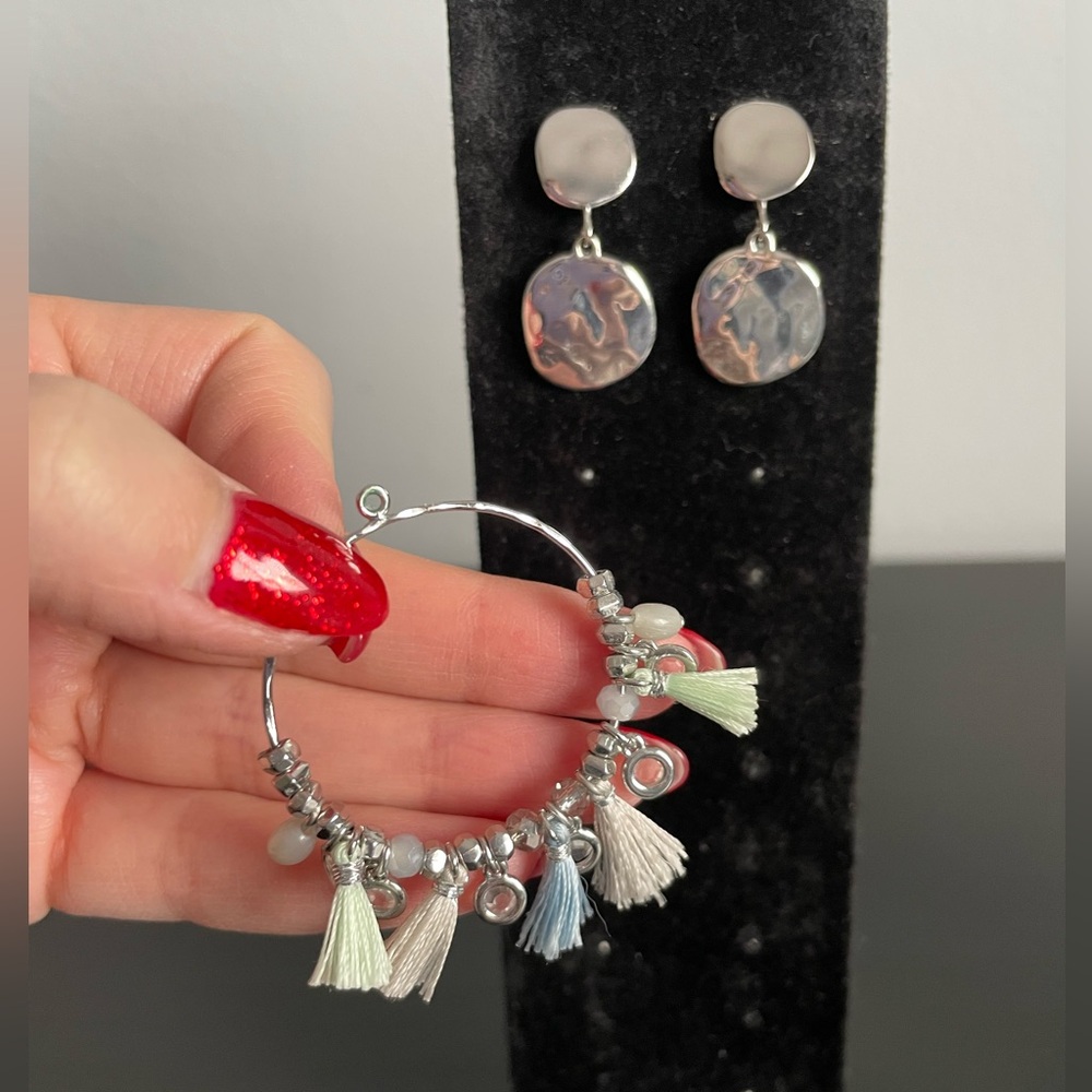 Stella & Dot metal baubles convertible earrings